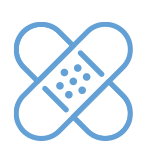 bandages in a cross pattern